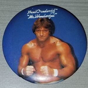 Vintage 1985 Mr. Wonderful PAUL ORNDORFF Button